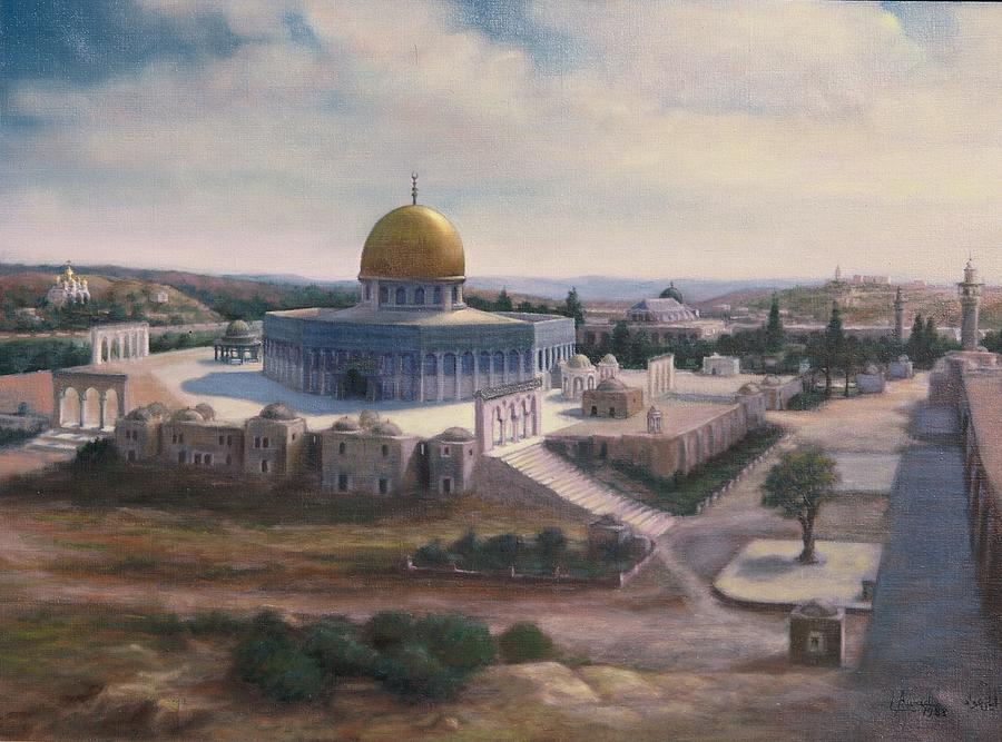 Rock Dome - Jerusalem Painting by Laila Awad Jamaleldin