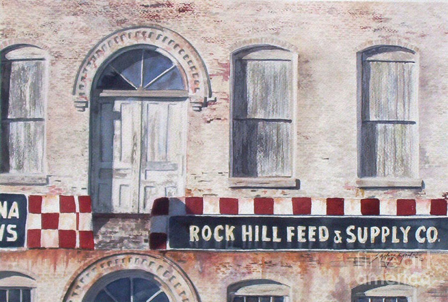 Rock Hill Feed and Seed SOLD PRINTS AVAILABLE Painting by Sandy Brindle