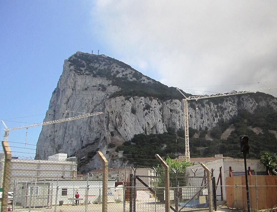 Rock of Gibraltar Construction Cranes UK Photograph by John Shiron