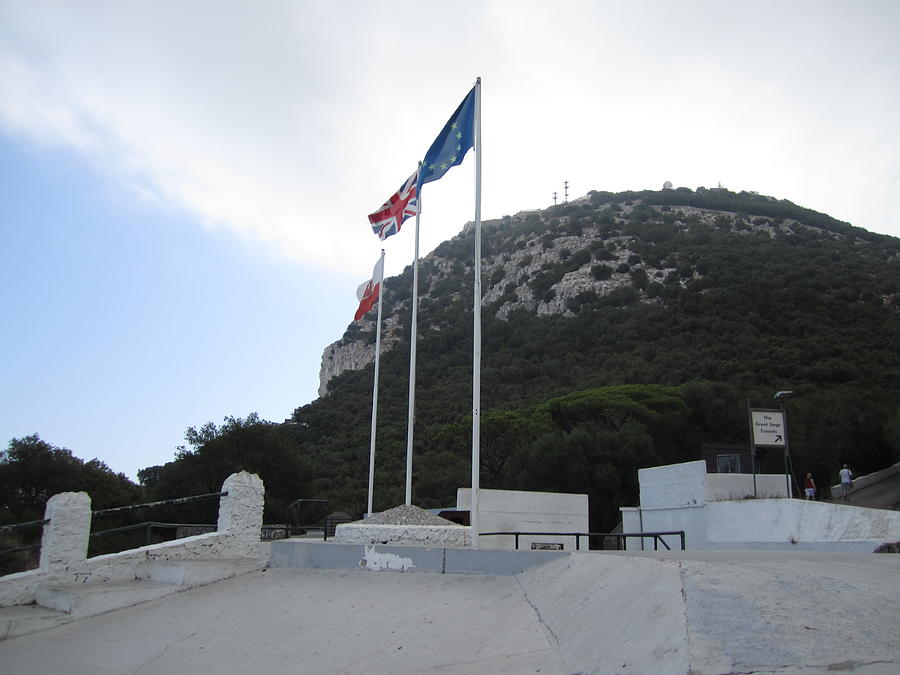 Rock of Gibraltar Top UK British Flag Photograph by John Shiron