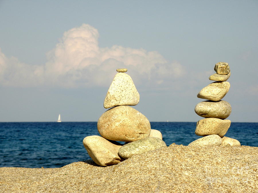 Rock Sculptures with Boat Photograph by Lainie Wrightson - Fine Art America