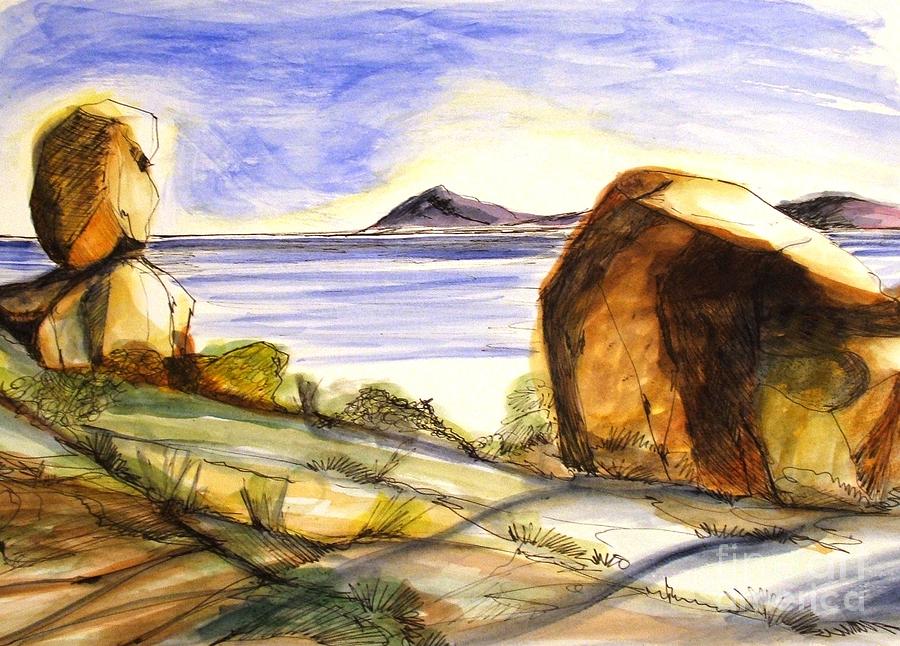 Rock Shadows Painting by Therese Alcorn
