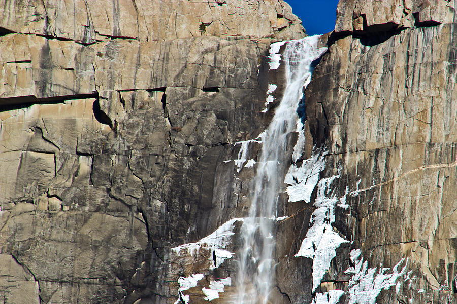 Rock Snow Ice Water-Yosemite Falls Photograph by Heidi Smith