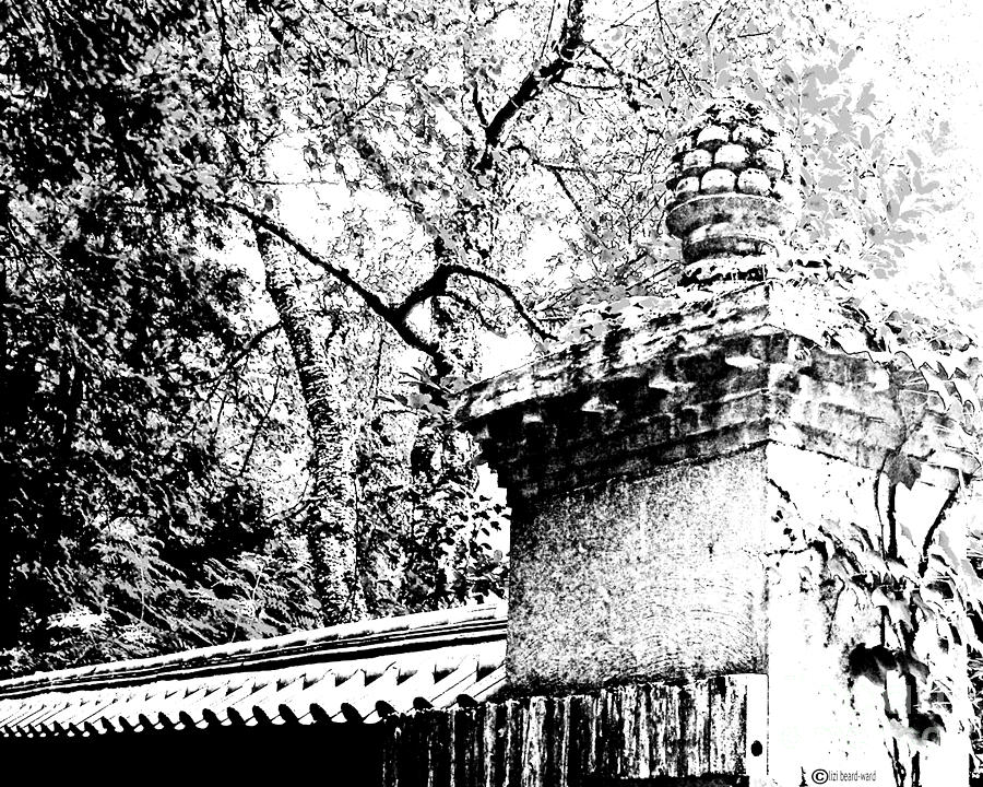 Oriental Garden Digital Art - Rockefeller Garden Fence by Lizi Beard-Ward