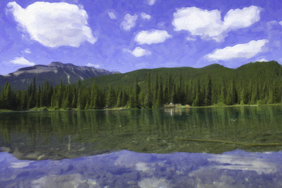 Rockies and Blue Sky Paint Photograph by Donna L Munro