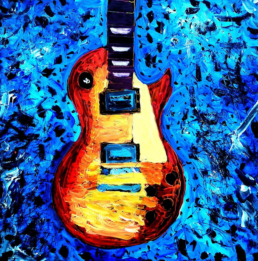 rockin the gibson les paul IIl Painting by Neal Barbosa