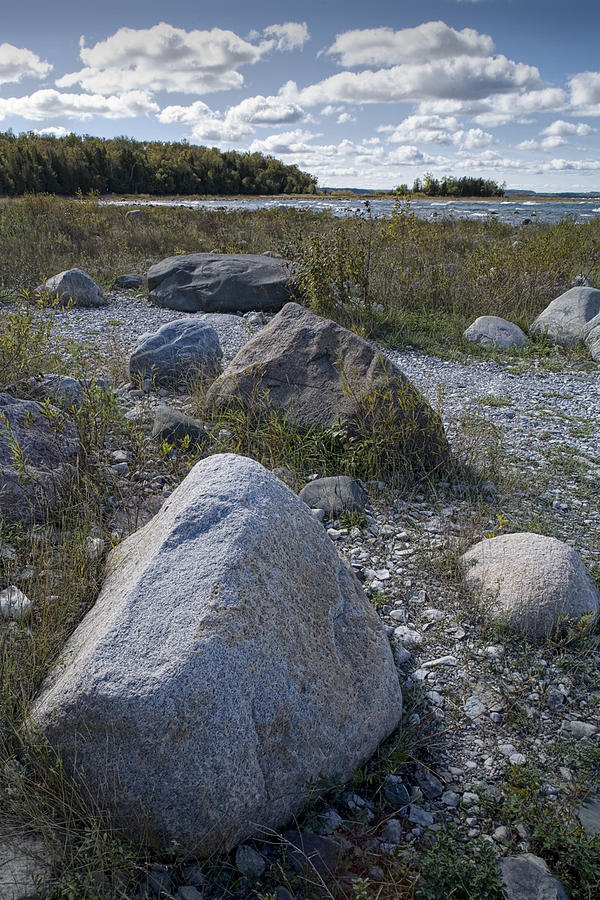 Lake Michigan Photograph - Rocks along the Shore at North Point by Randall Nyhof
