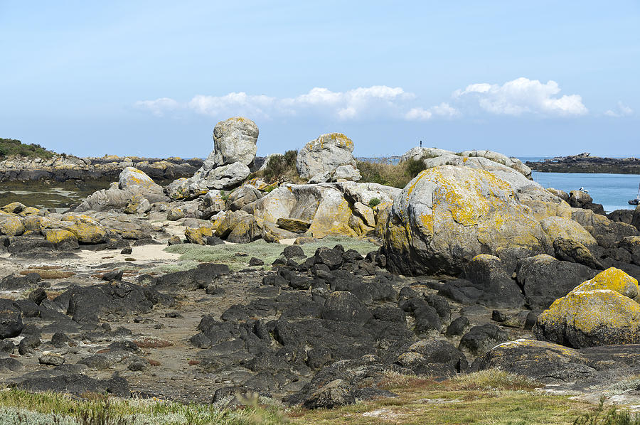 Rocks at low tide Iles Chausey Photograph by Gary Eason