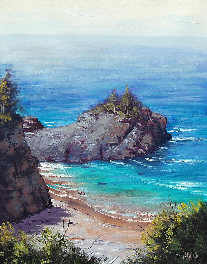 Seascape Painting - Rocky Coast Big Sur  by Graham Gercken