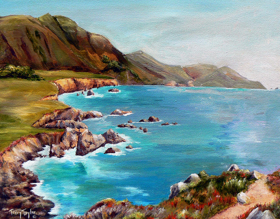 Rocky Point at Big Sur Painting by Terry Taylor