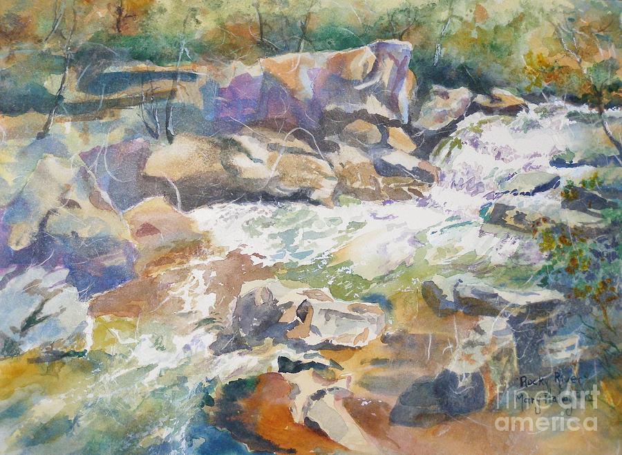 Rocky River Painting by Mary Haley-Rocks