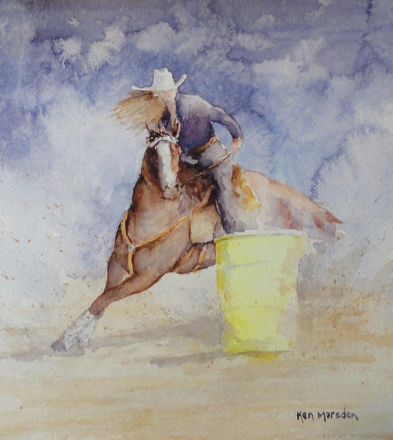 Rodeo Gal Two Painting by Ken Marsden