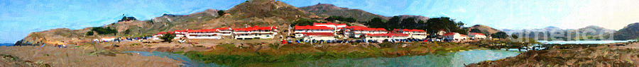 Impressionism Photograph - Rodeo Lagoon in The Marin Headlands California . Panorama . Painterly Style by Wingsdomain Art and Photography
