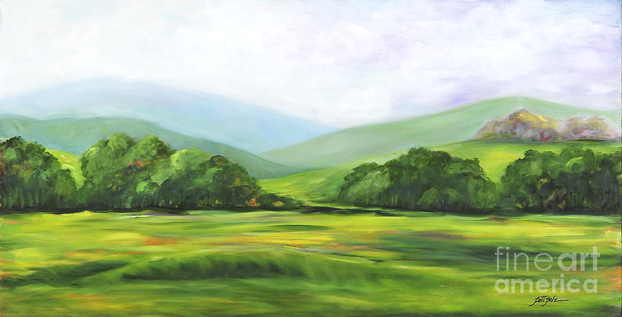 Rolling Hills in Springtime Painting by Pati Pelz
