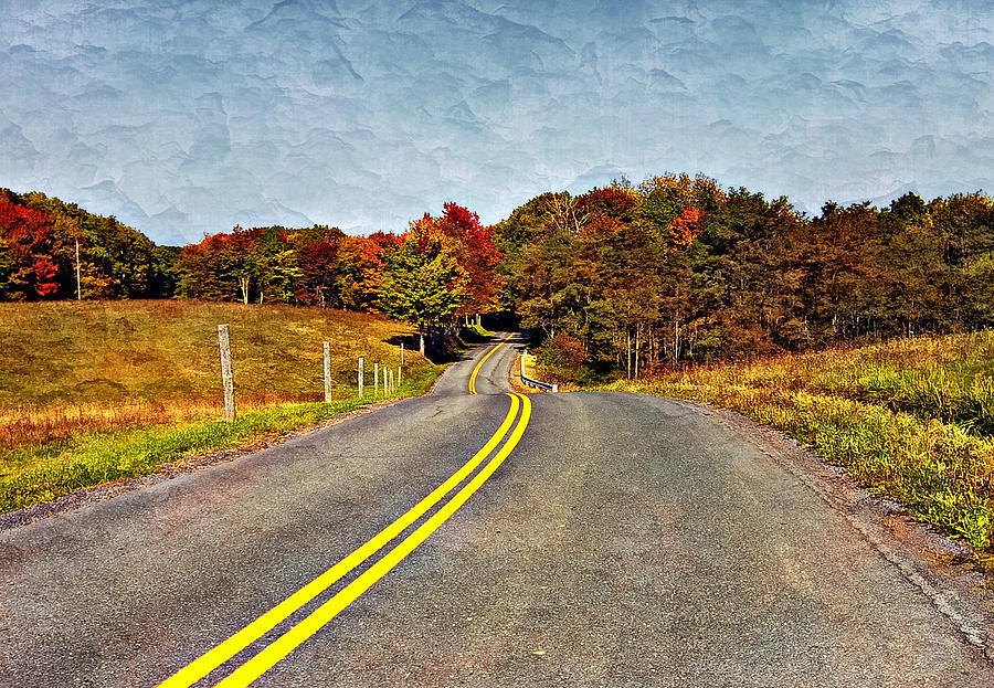 Rolling Into Autumn Painted Photograph