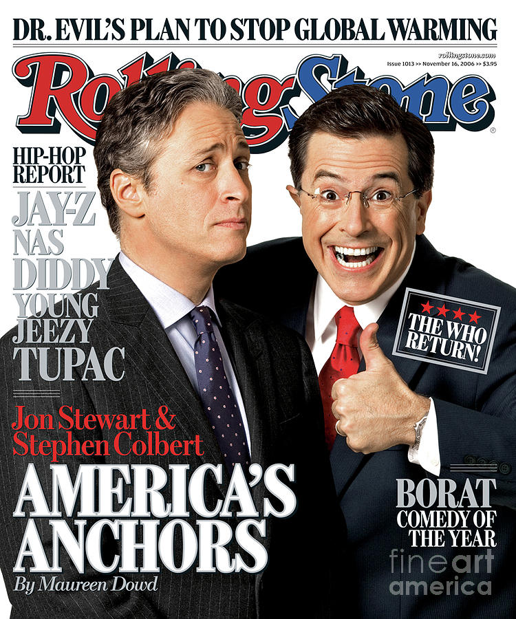 Rolling Stone Photograph - Rolling Stone Cover - Volume #1013 - 11/16/2006 - Jon Stewart And Stephen Colbert by Robert Trachtenberg Rolling Stone Photograph - Rolling Stone Cover - Volume #1013 - 11/16/2006 - Jon Stewart And Stephen Colbert by Robert Trachtenberg