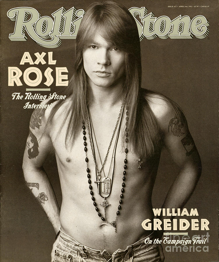 Axl Rose Photograph - Rolling Stone Cover - Volume #627 - 4/2/1992 - Axl Rose by Herb Ritts Axl Rose Photograph - Rolling Stone Cover - Volume #627 - 4/2/1992 - Axl Rose by Herb Ritts