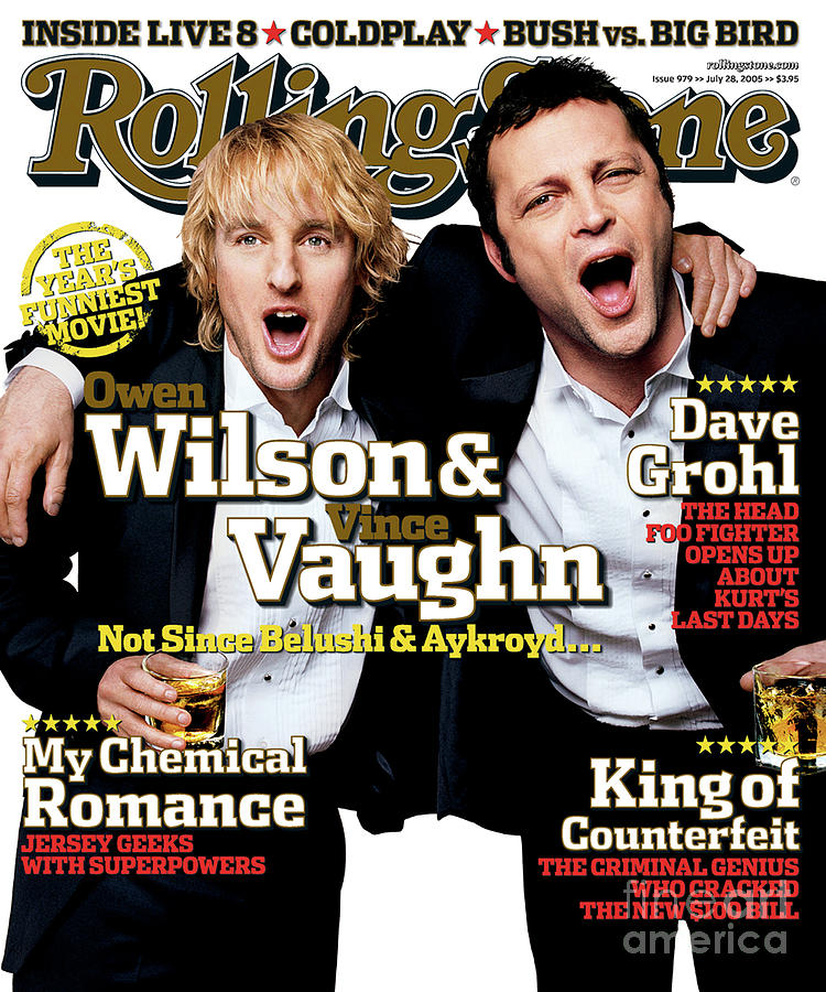 Rolling Stone Photograph - Rolling Stone Cover - Volume #979 - 7/28/2005 - Owen Wilson And Vince Vaughn by Max Vadukul Rolling Stone Photograph - Rolling Stone Cover - Volume #979 - 7/28/2005 - Owen Wilson And Vince Vaughn by Max Vadukul