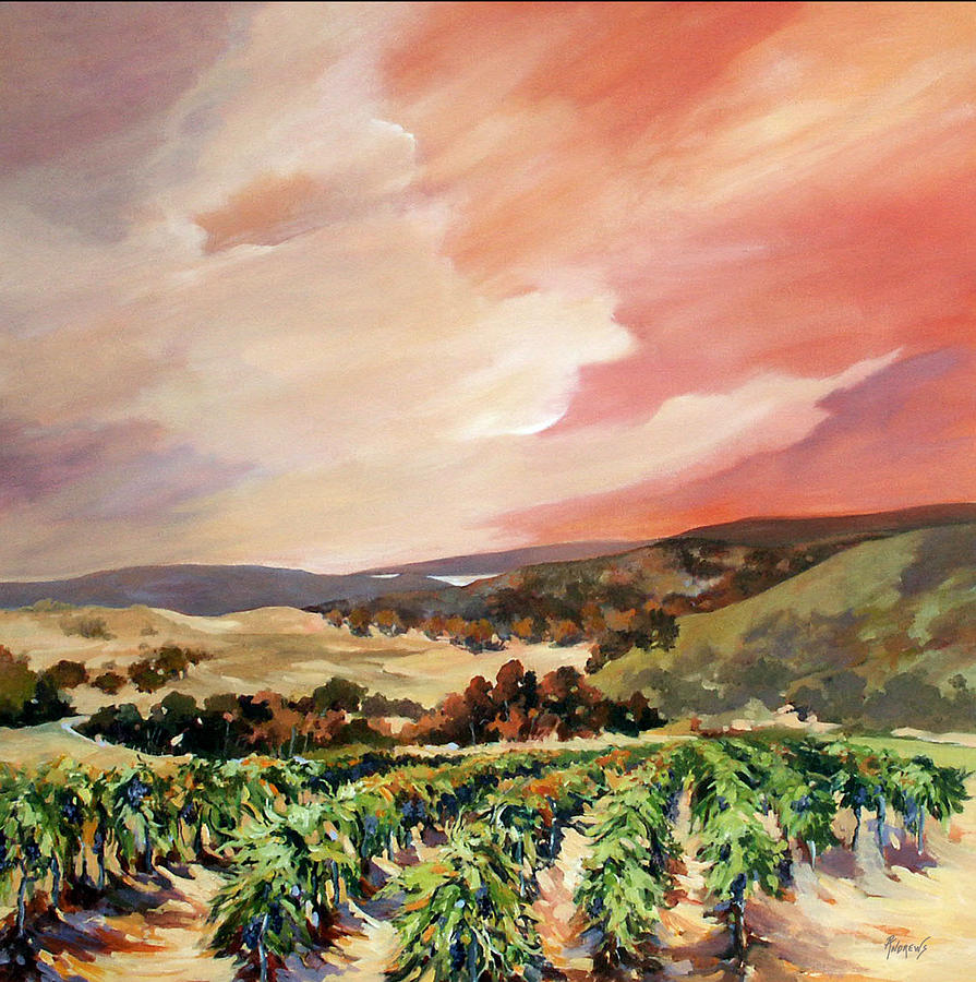 Rolling Vineyards 2 Painting by Rae Andrews