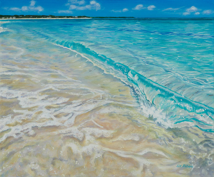 Rolling Wave Painting by Liz Zahara