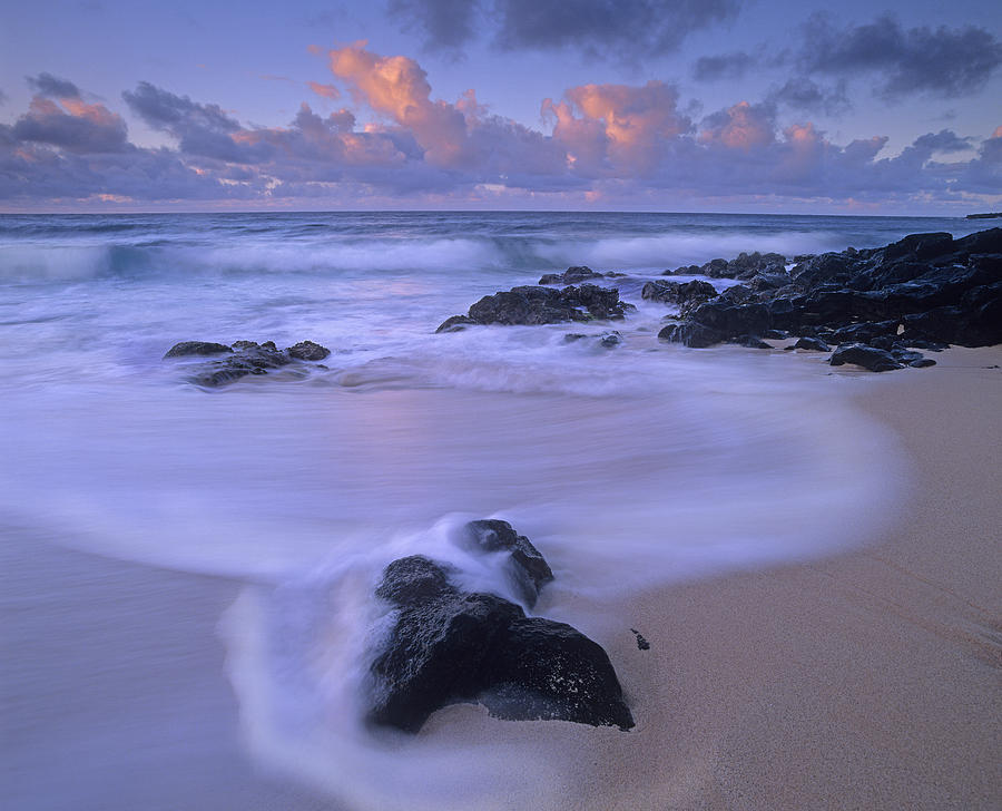 Rolling Waves At Dusk At Sandy Beach Photograph by Tim Fitzharris