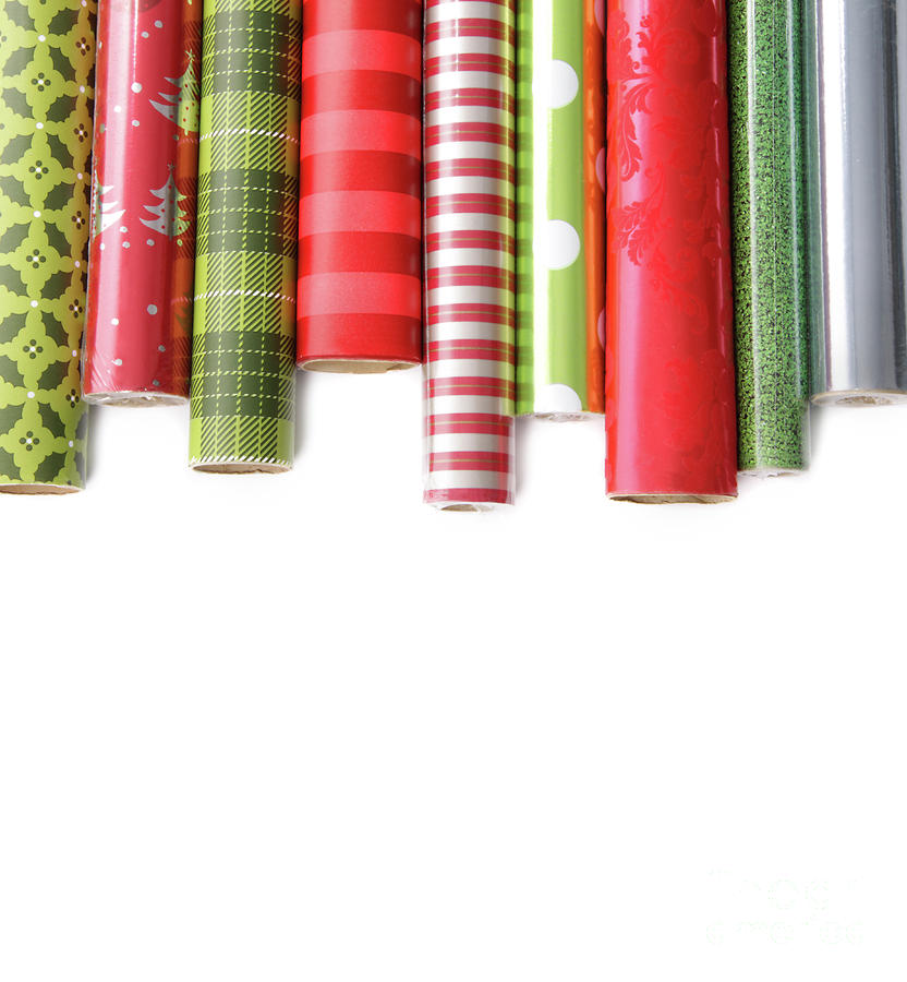 Rolls of colored wrapping paper on white3 Photograph by Sandra Cunningham -  Fine Art America