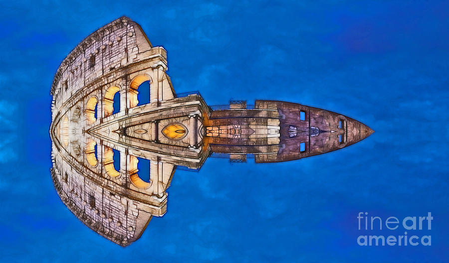 Abstract Digital Art - Romano Spaceship - Archifou 73 by Aimelle Ml