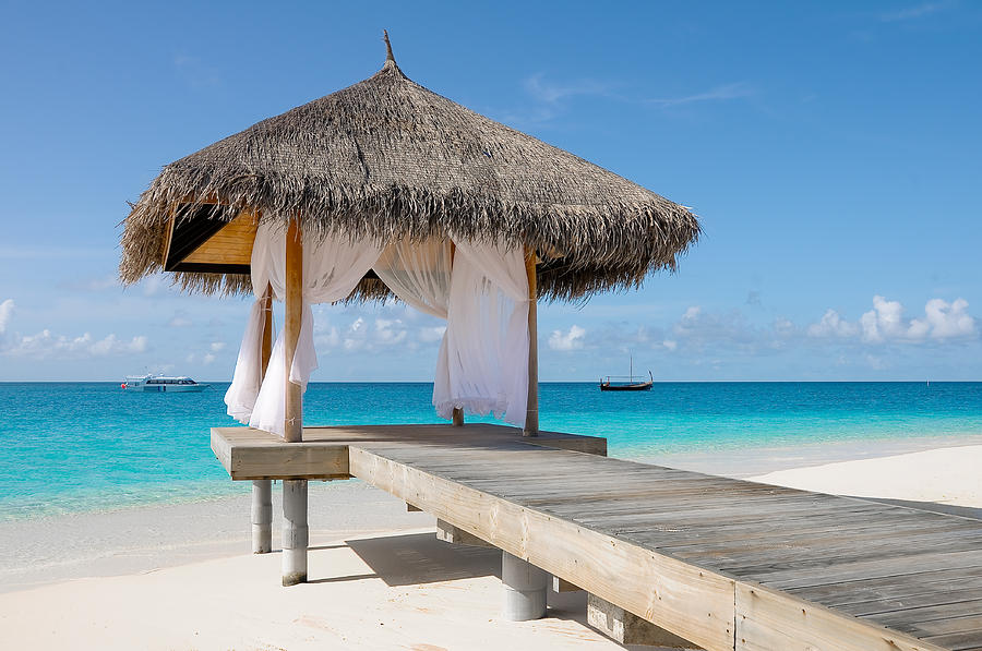 Romantic Hut with Light Ocean Breeze. Maldives  Photograph by Jenny Rainbow