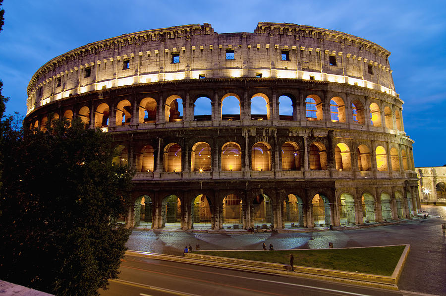 Rome Colosseum Dusk Photograph by Axiom Photographic