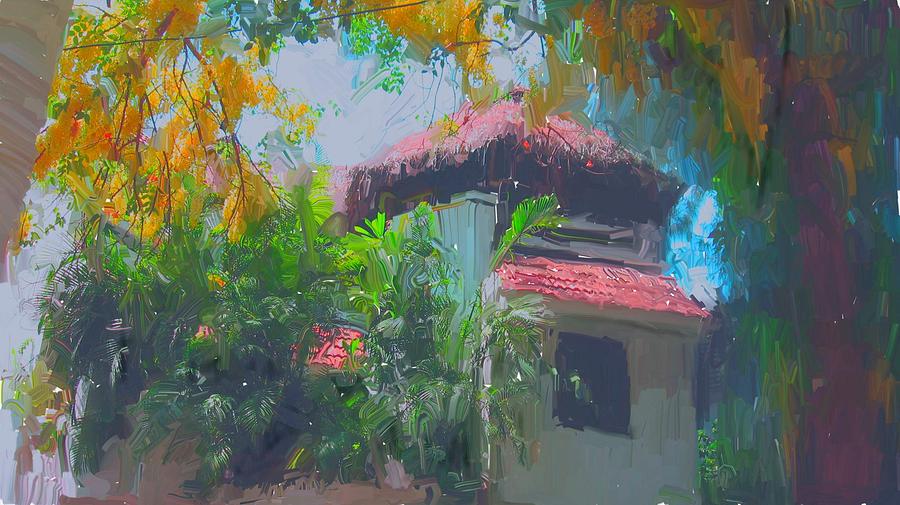 Tree Painting - Roof Top by Usha Shantharam