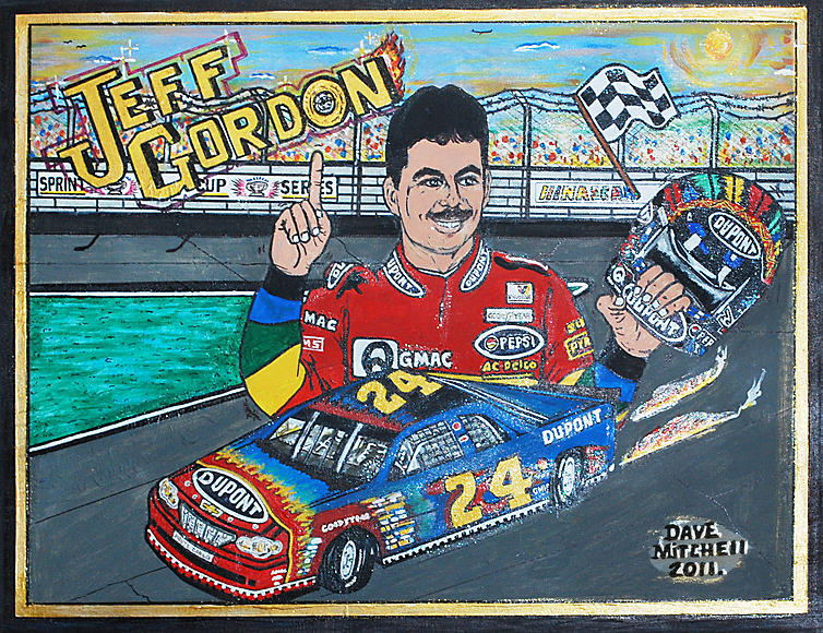 Jeff Gordon Rookie Rookie Gordon Painting by David Mitchell - Fine Art America