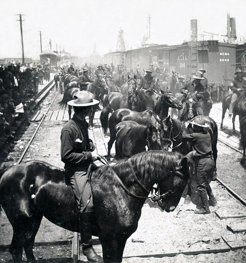 Roosevelts Rough Riders in Tampa Florida - c 1898 Photograph by International Images