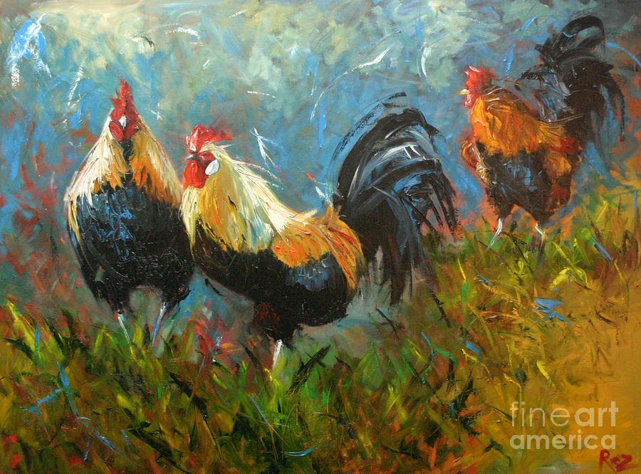 Rooster 226 Painting by Rosilyn Young