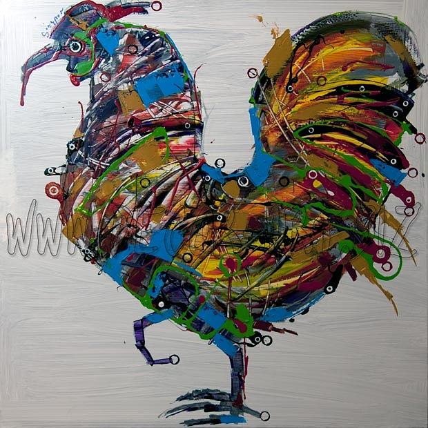 Rooster Painting By Songpon Tubtimtong - Fine Art America