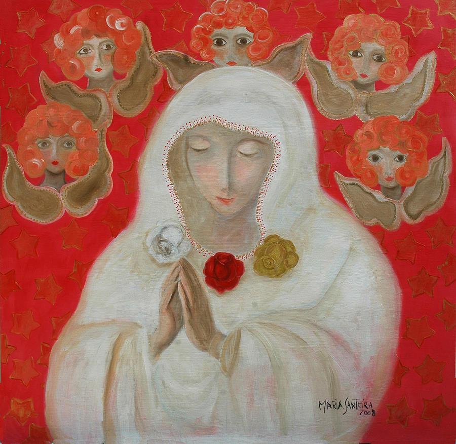 Madonna Painting - Rosa Mistica by Maria Matheus Maria Santeira