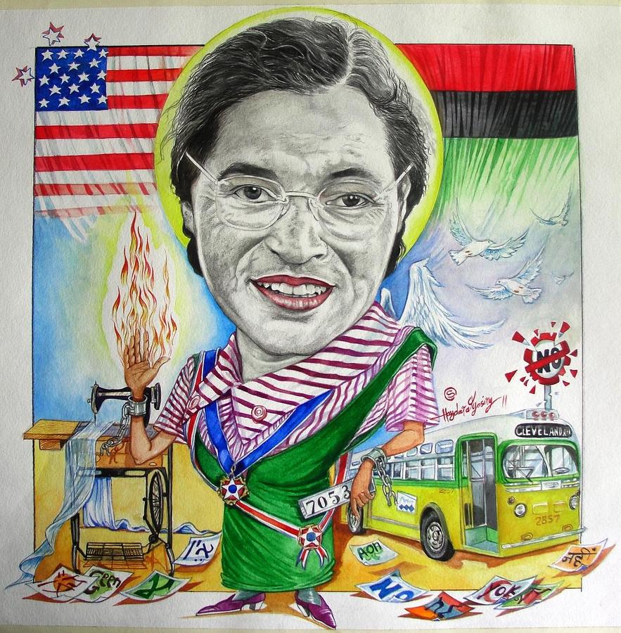 Rosa Parks Painting by Haydar Alyasiry