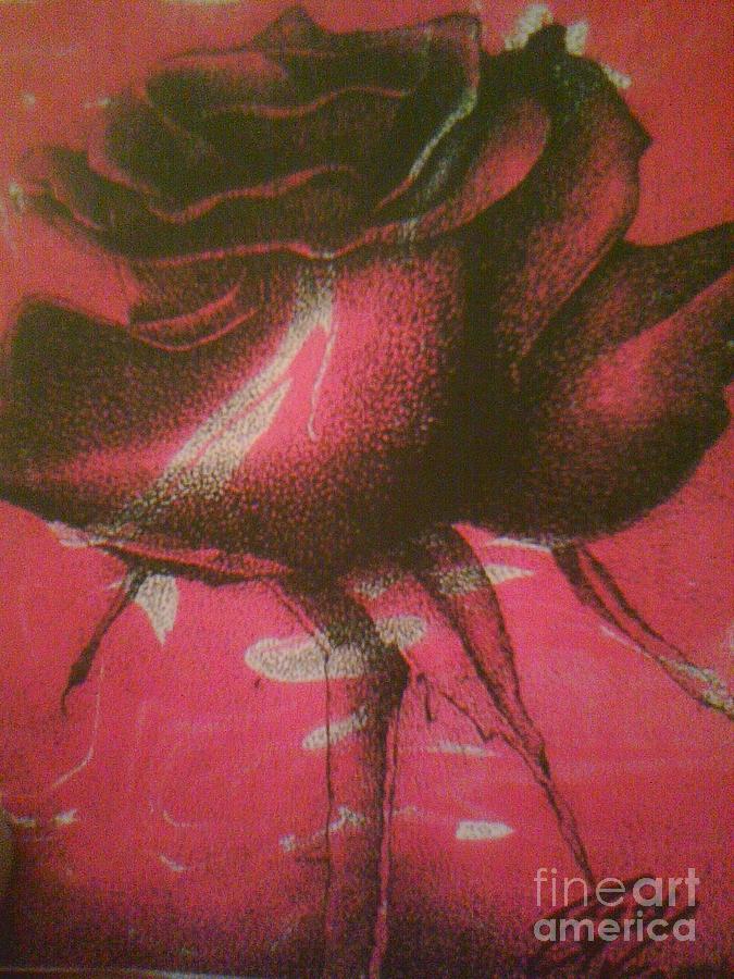 Abstract Painting - Rose Bud 2 by Derrick Smith