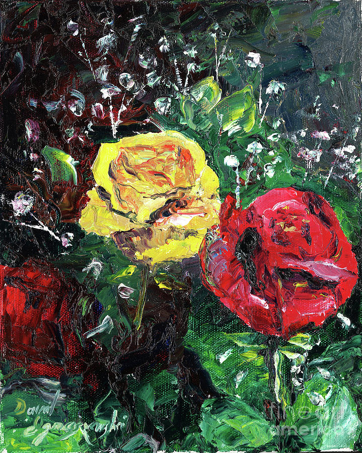 Rose from the Grey Painting by David Ignaszewski