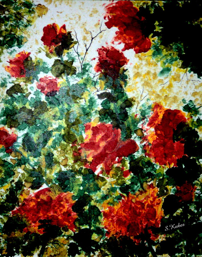 Rose Garden Painting by Susan Kubes