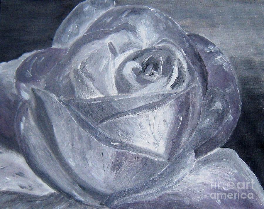 Rose in black and white Painting by Amalia Suruceanu