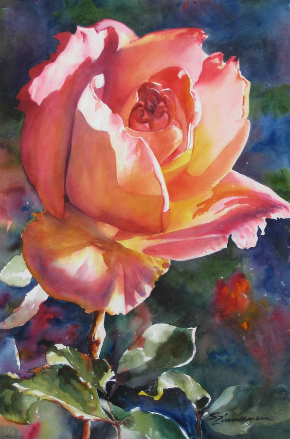 Rose Painting by Sue Zimmermann