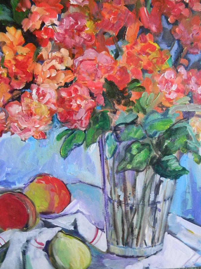 Rose Painting - Roses and Peaches by Carol Mangano