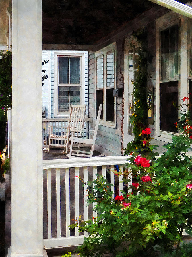 Rose Photograph - Roses and Rocking Chairs by Susan Savad