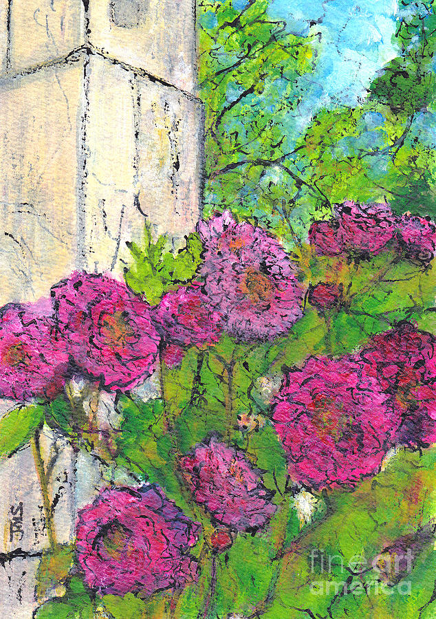 Roses at the Chateau Painting by Jackie Sherwood