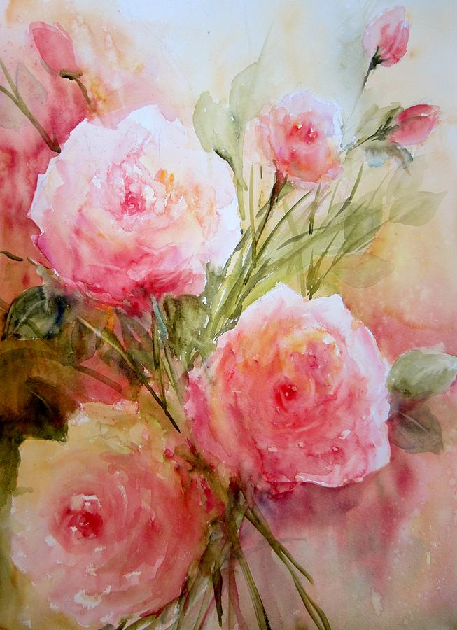 Roses for Kathy Painting by Sandra Strohschein