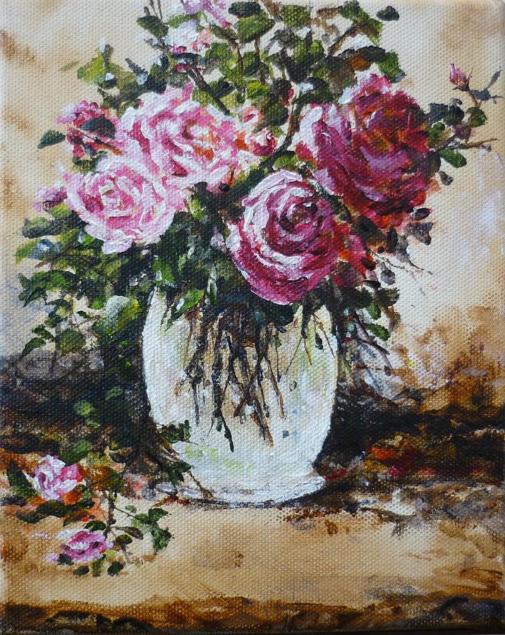 Roses from the garden  Painting by Lizzy Forrester