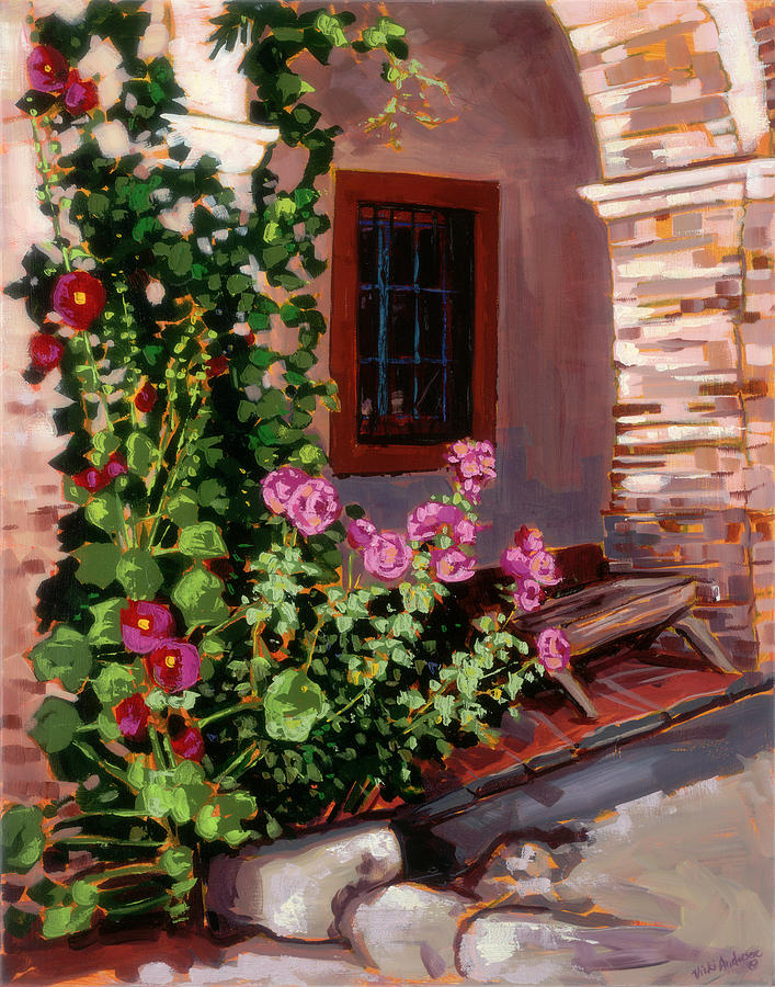 Roses In An Arch Painting By Vicki Andersen - Fine Art America