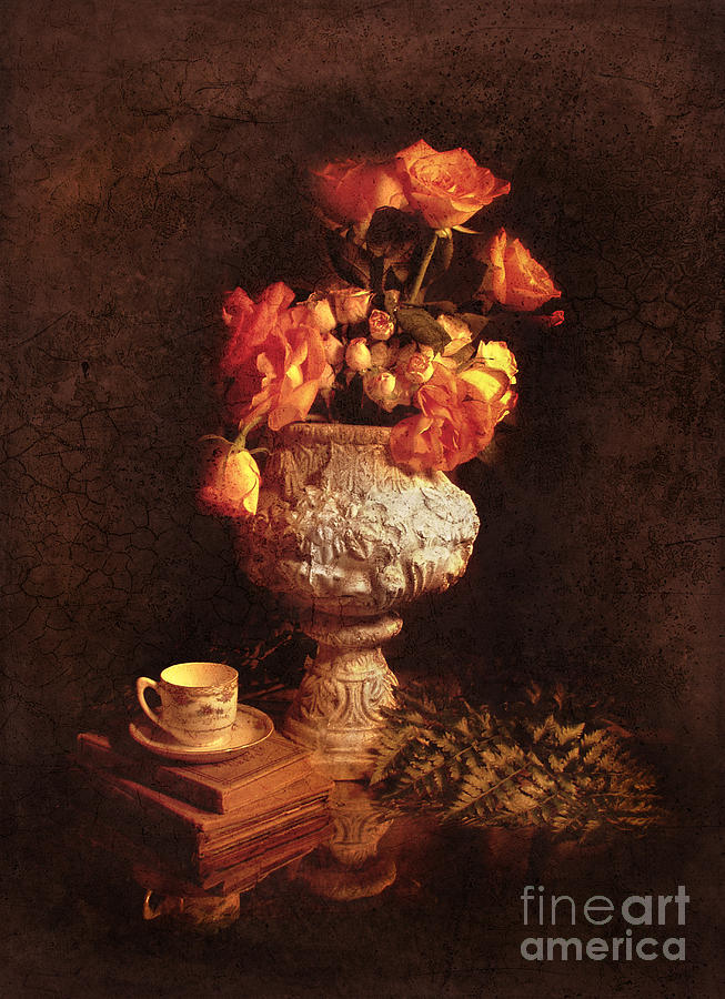 Roses in Urn Photograph by Jill Battaglia
