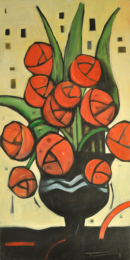 Roses In Vase Painting by Tim Nyberg