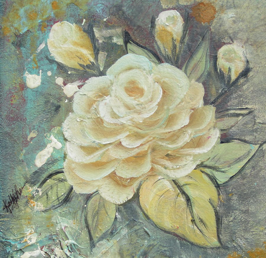 Rosey Painting by Kathy Sheeran